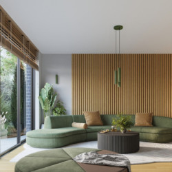 Plafonnier KARBON 3L Vert Olive Sollux | Plafonnier Linéaire 3 Spots GU10
