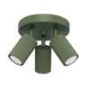 Plafonnier KARBON 3P Vert Olive Sollux | Plafonnier Rond 3 Spots GU10