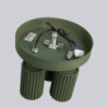 Plafonnier KARBON 3P Vert Olive Sollux | Plafonnier Rond 3 Spots GU10
