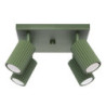Plafonnier KARBON 4 Vert Olive Sollux | Plafonnier Design 4 Spots GU10