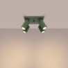 Plafonnier KARBON 4 Vert Olive Sollux | Plafonnier Design 4 Spots GU10