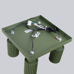 Plafonnier KARBON 4 Vert Olive Sollux | Plafonnier Design 4 Spots GU10
