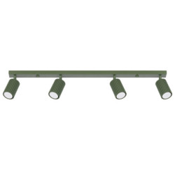 Plafonnier KARBON 4L Vert Olive Sollux | Plafonnier Linéaire 4 Spots GU10