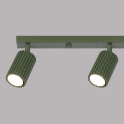 Plafonnier KARBON 4L Vert Olive Sollux | Plafonnier Linéaire 4 Spots GU10