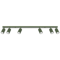 Plafonnier KARBON 6L Vert Olive Sollux | Plafonnier Design 6 Spots GU10