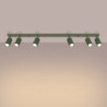 Plafonnier KARBON 6L Vert Olive Sollux | Plafonnier Design 6 Spots GU10