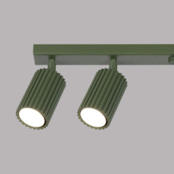 Plafonnier KARBON 6L Vert Olive Sollux | Plafonnier Design 6 Spots GU10