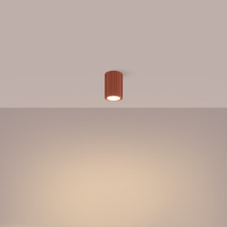 Plafonnier KARBON 10 Rouge Ocre Sollux | Plafonnier Design GU10