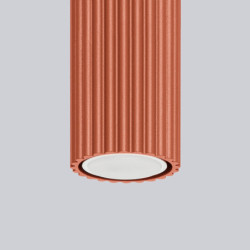 Plafonnier KARBON 40 Rouge Ocre Sollux | Plafonnier Design GU10