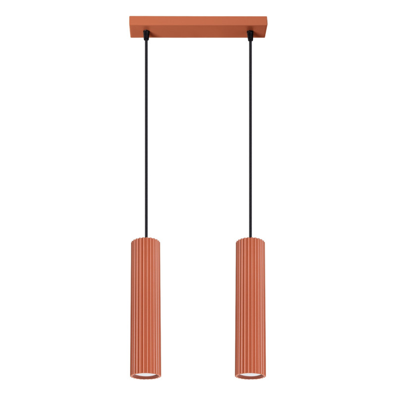 Suspension KARBON 2 Rouge Ocre Sollux | Suspension Design 2x GU10