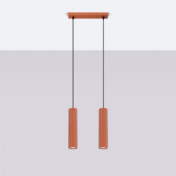 Suspension KARBON 2 Rouge Ocre Sollux | Suspension Design 2x GU10