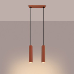 Suspension KARBON 2 Rouge Ocre Sollux | Suspension Design 2x GU10
