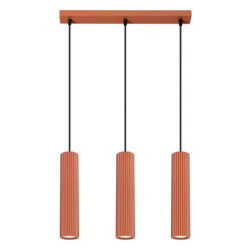 Suspension KARBON 3L Rouge Ocre Sollux | Suspension Linéaire Design 3x GU10