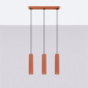 Suspension KARBON 3L Rouge Ocre Sollux | Suspension Linéaire Design 3x GU10
