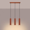 Suspension KARBON 3L Rouge Ocre Sollux | Suspension Linéaire Design 3x GU10