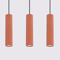 Suspension KARBON 3L Rouge Ocre Sollux | Suspension Linéaire Design 3x GU10