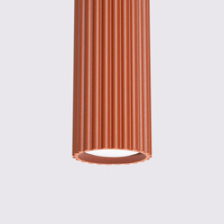 Suspension KARBON 3L Rouge Ocre Sollux | Suspension Linéaire Design 3x GU10