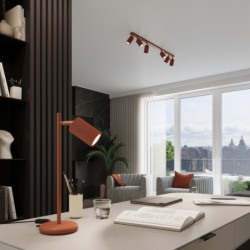 Suspension KARBON 3L Rouge Ocre Sollux | Suspension Linéaire Design 3x GU10