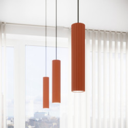 Suspension KARBON 3L Rouge Ocre Sollux | Suspension Linéaire Design 3x GU10