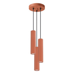 Suspension KARBON 3P Rouge Ocre Sollux | Suspension Design 3x GU10
