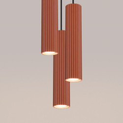Suspension KARBON 3P Rouge Ocre Sollux | Suspension Design 3x GU10