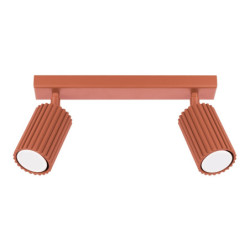 Plafonnier KARBON 2 Rouge Ocre Sollux | Plafonnier Design 2x GU10