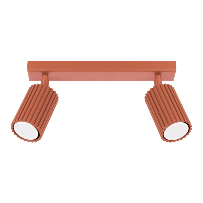 Plafonnier KARBON 2 Rouge Ocre Sollux | Plafonnier Design 2x GU10