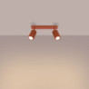 Plafonnier KARBON 2 Rouge Ocre Sollux | Plafonnier Design 2x GU10