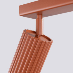 Plafonnier KARBON 2 Rouge Ocre Sollux | Plafonnier Design 2x GU10