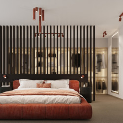 Plafonnier KARBON 2 Rouge Ocre Sollux | Plafonnier Design 2x GU10