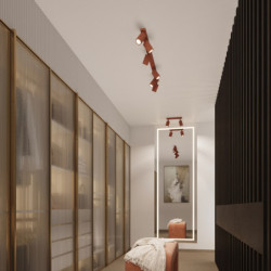 Plafonnier KARBON 2 Rouge Ocre Sollux | Plafonnier Design 2x GU10
