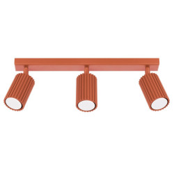Plafonnier KARBON 3L Rouge Ocre Sollux | Plafonnier Linéaire Design 3x GU10