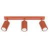 Plafonnier KARBON 3L Rouge Ocre Sollux | Plafonnier Linéaire Design 3x GU10
