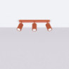Plafonnier KARBON 3L Rouge Ocre Sollux | Plafonnier Linéaire Design 3x GU10