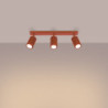 Plafonnier KARBON 3L Rouge Ocre Sollux | Plafonnier Linéaire Design 3x GU10