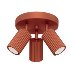 Plafonnier KARBON 3P Rouge Ocre Sollux | Plafonnier Design 3x GU10