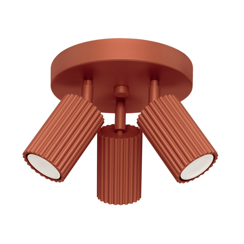 Plafonnier KARBON 3P Rouge Ocre Sollux | Plafonnier Design 3x GU10
