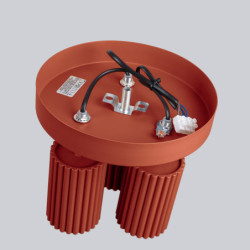 Plafonnier KARBON 3P Rouge Ocre Sollux | Plafonnier Design 3x GU10