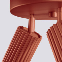 Plafonnier KARBON 3P Rouge Ocre Sollux | Plafonnier Design 3x GU10