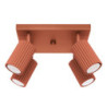 Plafonnier KARBON 4 Rouge Ocre Sollux | Plafonnier Design 4x GU10