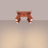 Plafonnier KARBON 4 Rouge Ocre Sollux | Plafonnier Design 4x GU10