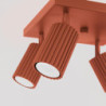 Plafonnier KARBON 4 Rouge Ocre Sollux | Plafonnier Design 4x GU10