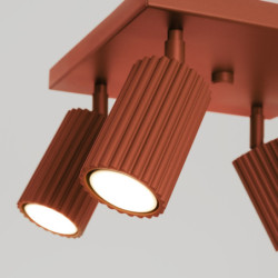 Plafonnier KARBON 4 Rouge Ocre Sollux | Plafonnier Design 4x GU10