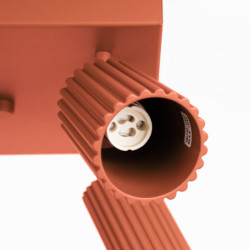 Plafonnier KARBON 4 Rouge Ocre Sollux | Plafonnier Design 4x GU10
