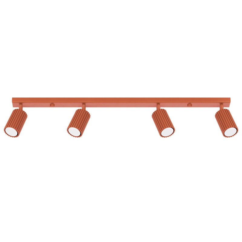 Plafonnier KARBON 4L Rouge Ocre Sollux | Plafonnier Design 4x GU10