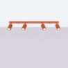 Plafonnier KARBON 4L Rouge Ocre Sollux | Plafonnier Design 4x GU10