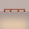 Plafonnier KARBON 4L Rouge Ocre Sollux | Plafonnier Design 4x GU10