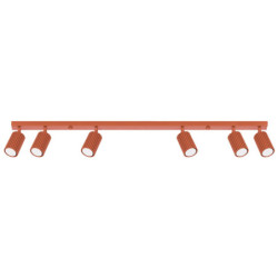Plafonnier KARBON 6L Rouge Ocre Sollux | Plafonnier Design 6x GU10