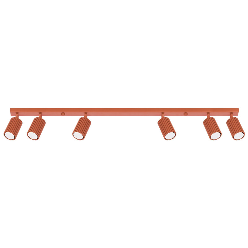 Plafonnier KARBON 6L Rouge Ocre Sollux | Plafonnier Design 6x GU10