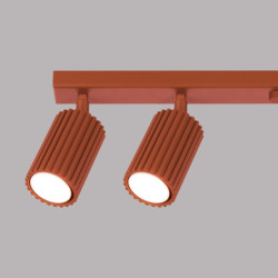 Plafonnier KARBON 6L Rouge Ocre Sollux | Plafonnier Design 6x GU10